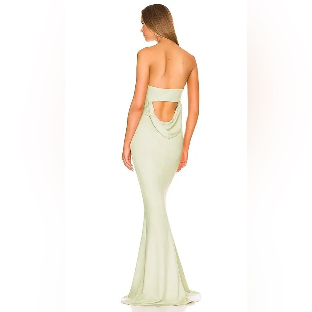 Mary Kate  Light sage strapless Gown